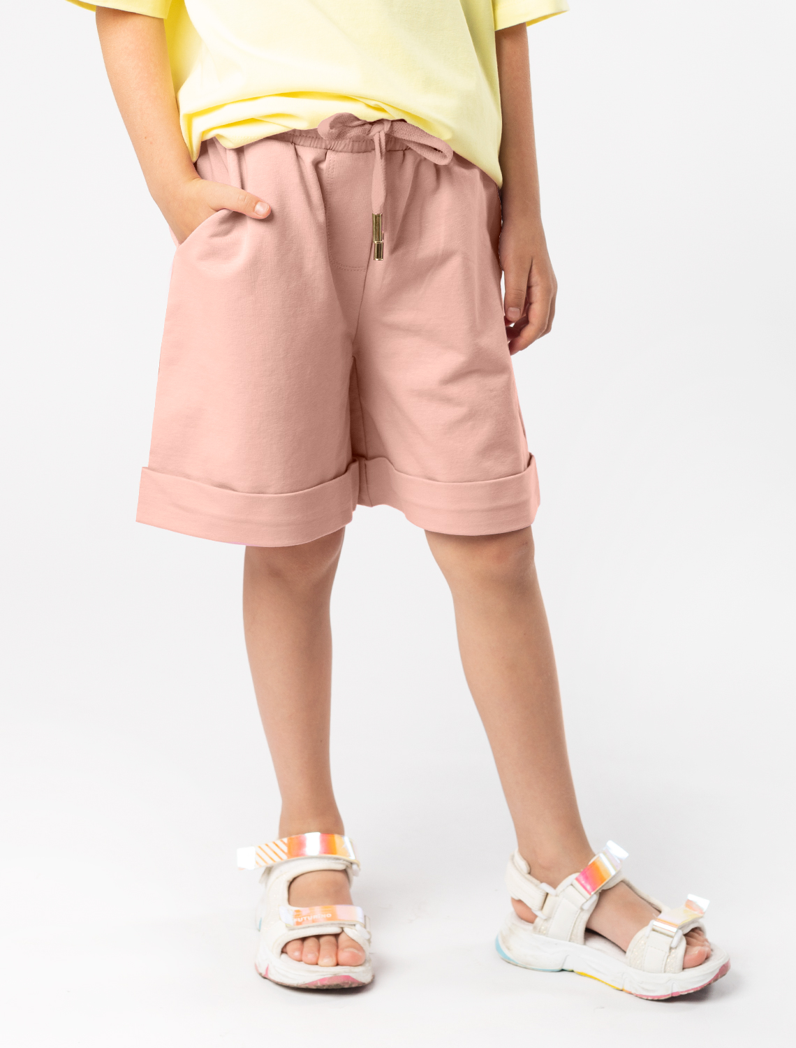 картинка Шорты трик для девочки пудровый от магазина Одежда+