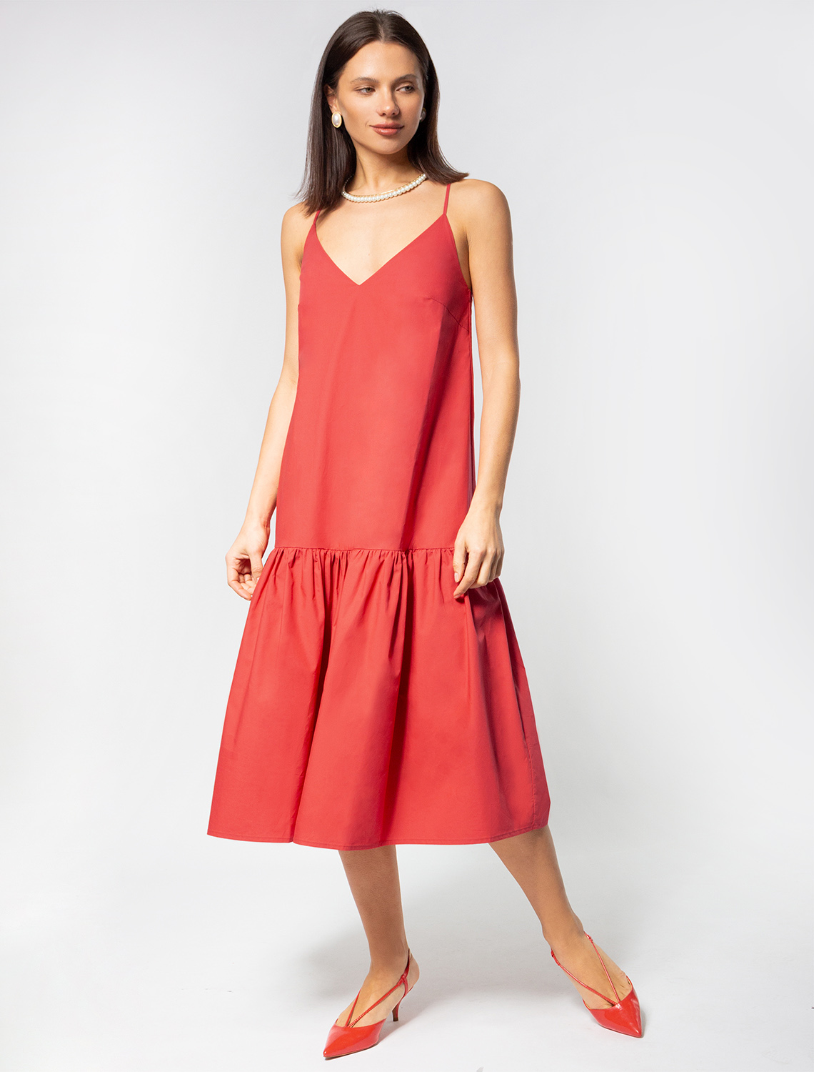 картинка Платье женское темно-коралловый от магазина Одежда+