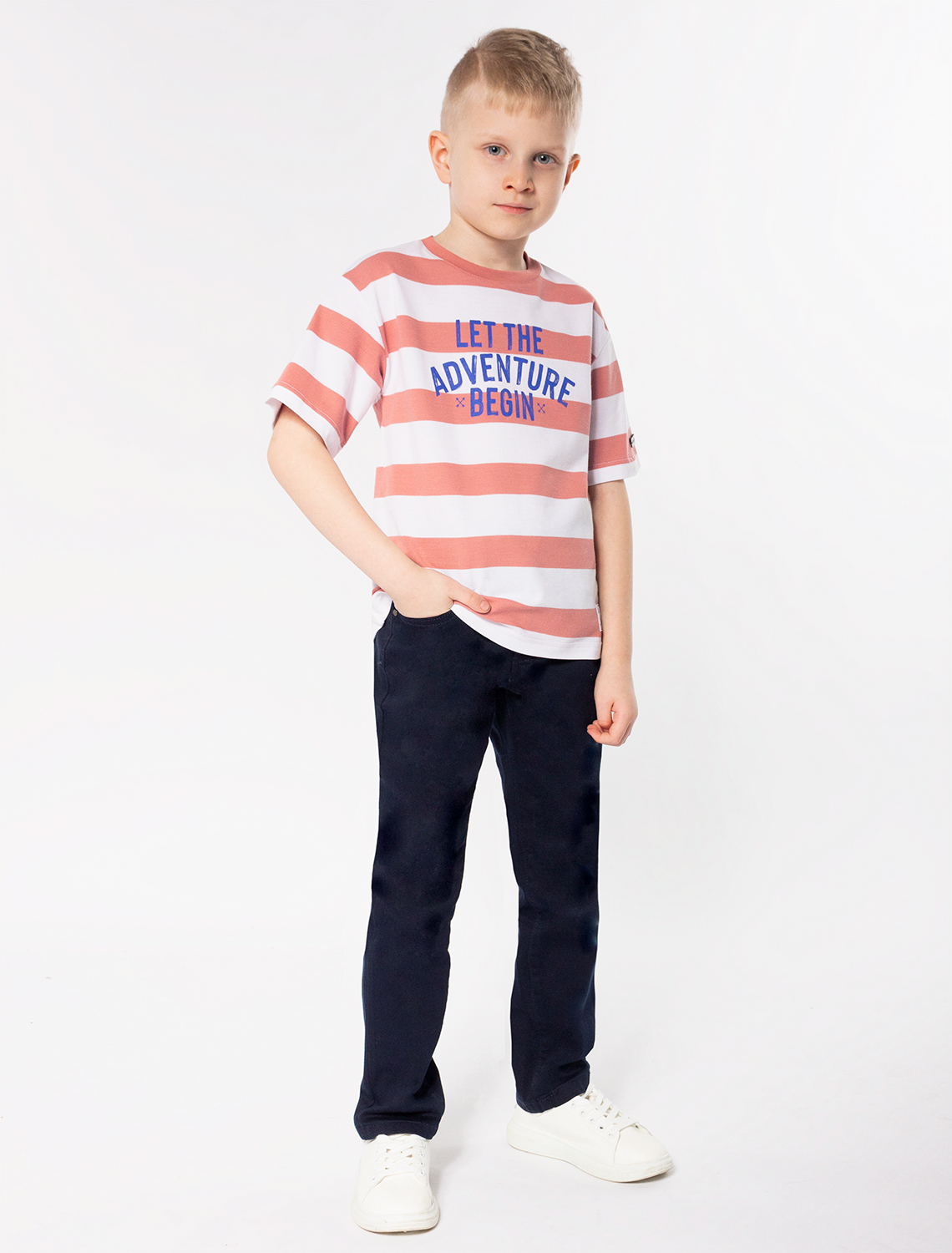 картинка Футболка для мальчика св.терракота-белый_adventure от магазина Одежда+