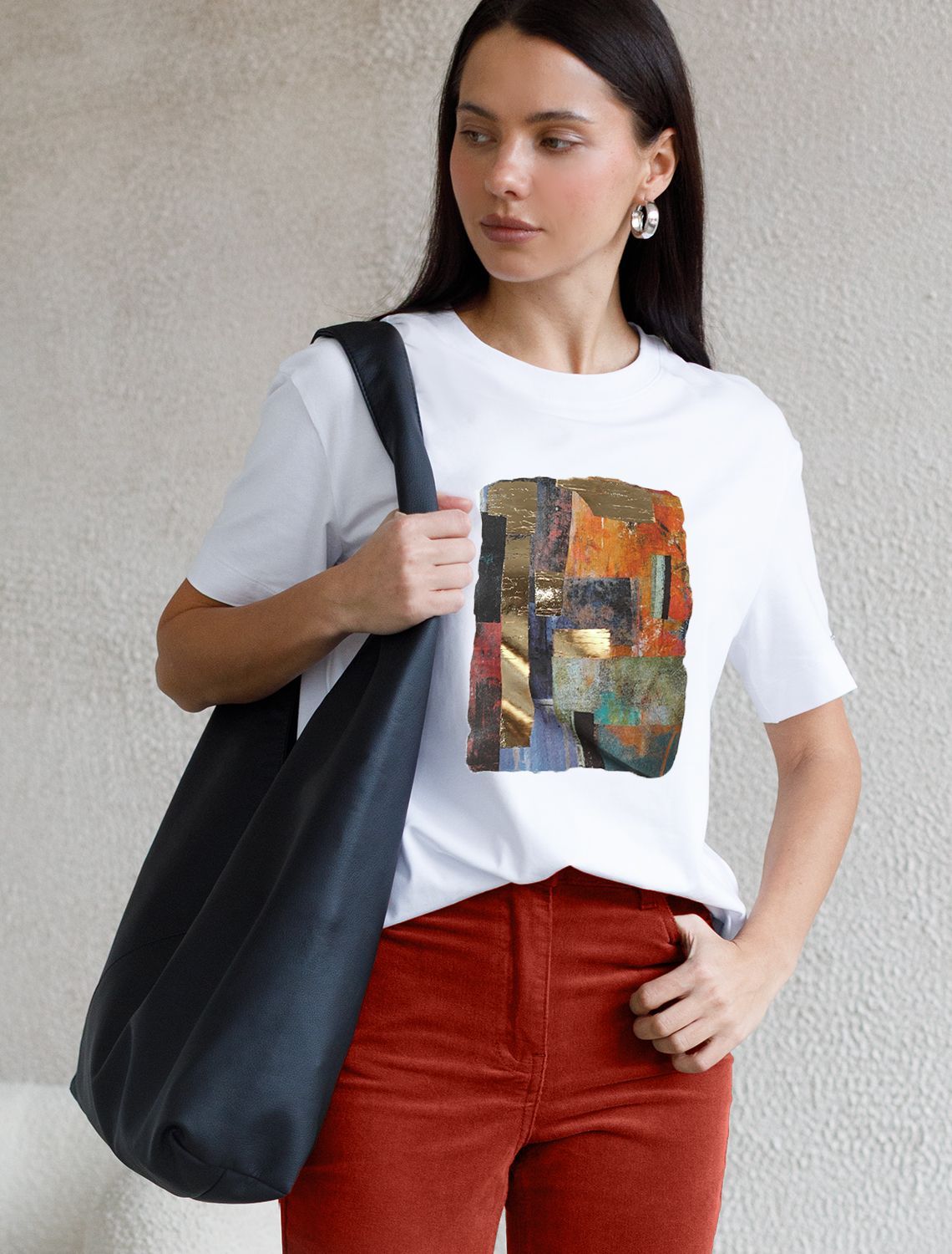 картинка Футболка женская белый_абстракция магазин Одежда+ являющийся официальным дистрибьютором в России 