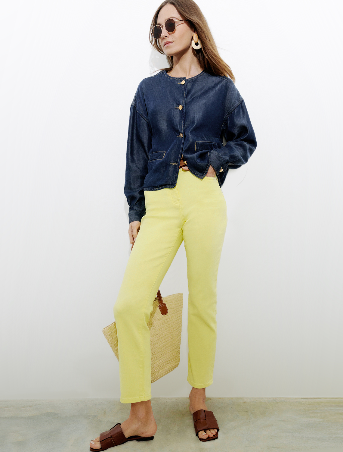 картинка Джинсы женские лимонный желтый от магазина Одежда+