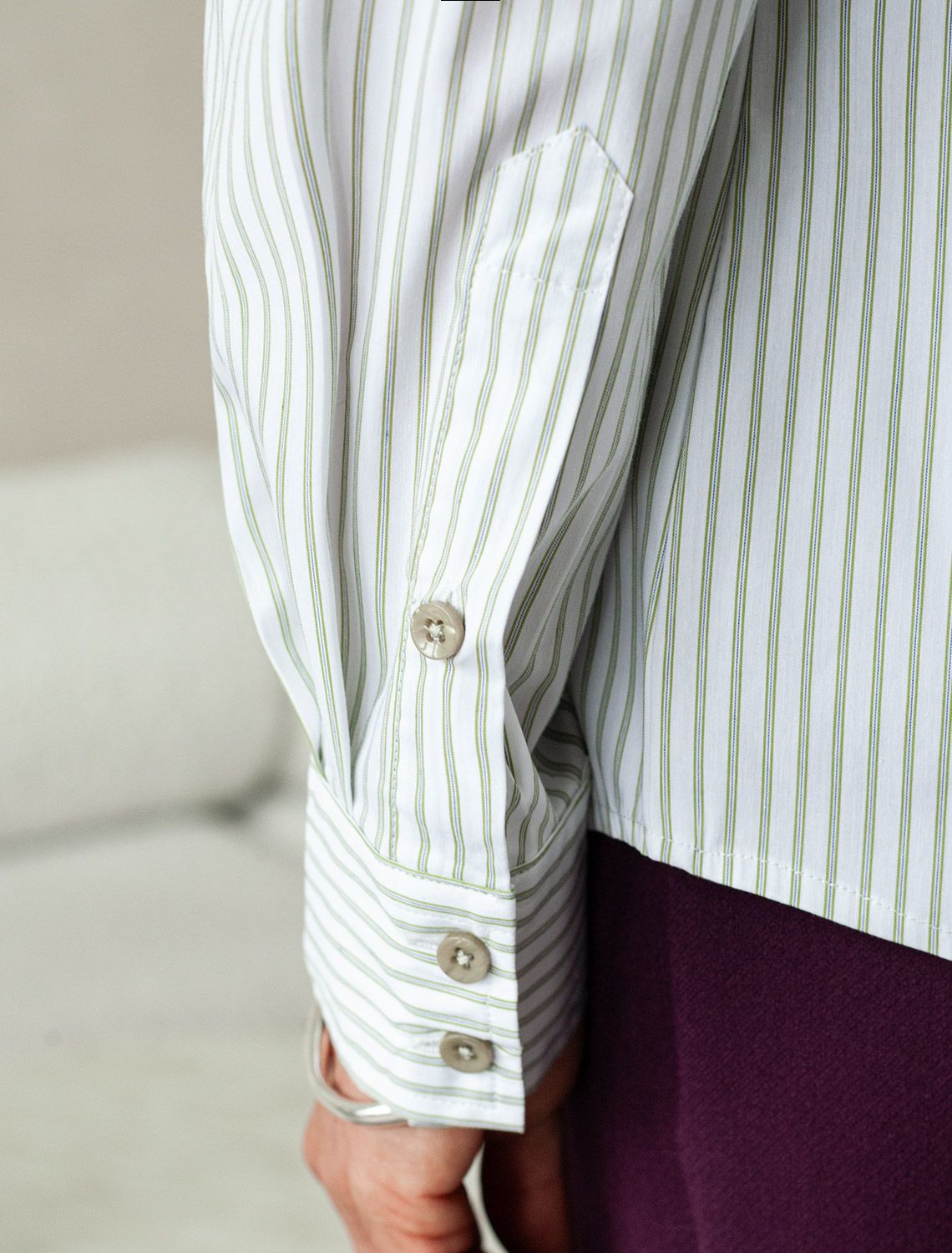 картинка Блузка женская белый-зеленый-голубой от магазина Одежда+