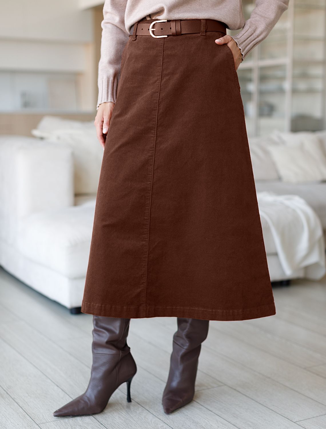 картинка Юбка женская светло-коричневый магазин Одежда+ являющийся официальным дистрибьютором в России 