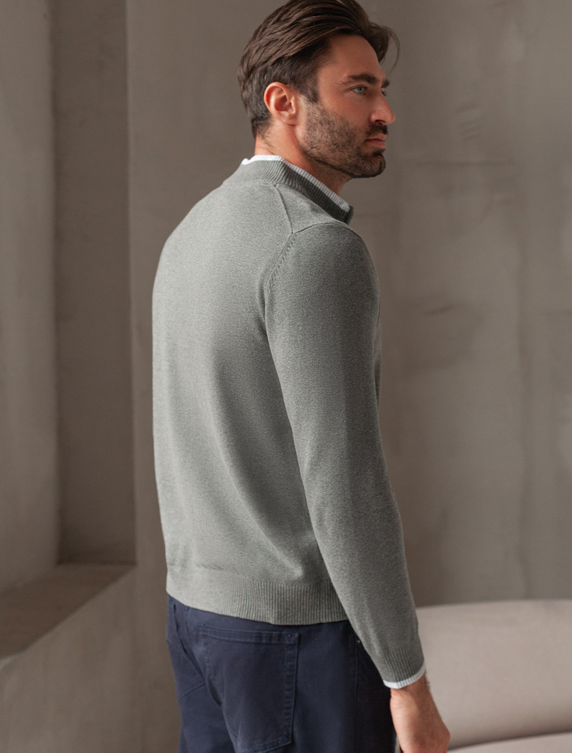 картинка Кардиган мужской серый меланж от магазина Одежда+