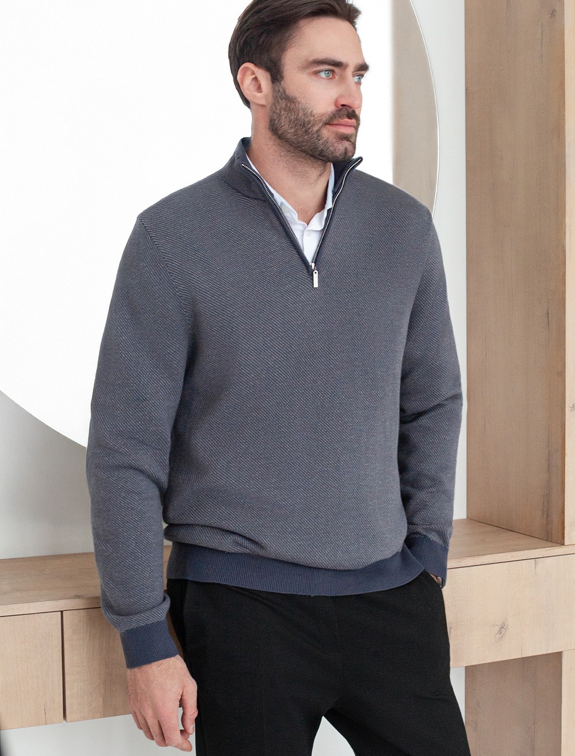 картинка Джемпер мужской серый меланж от магазина Одежда+