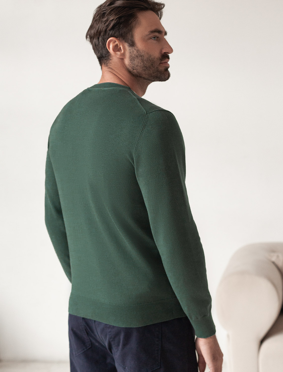 картинка Джемпер мужской дымчатый зеленый от магазина Одежда+