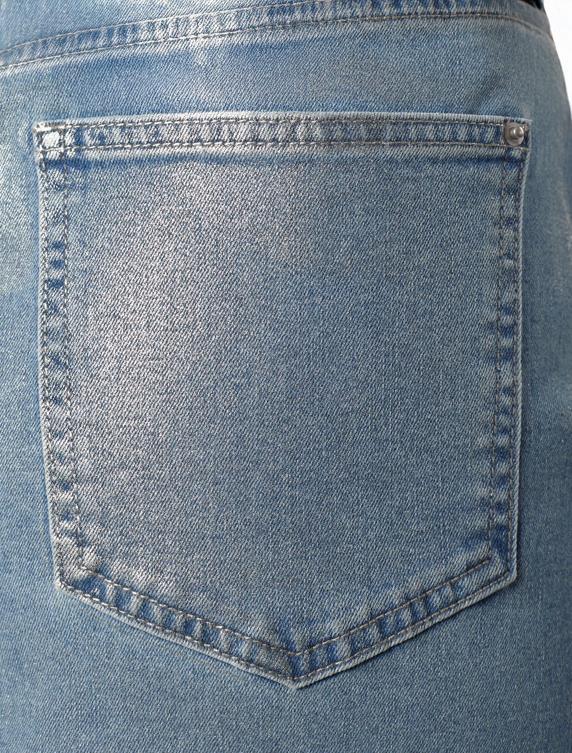 картинка Юбка женская голубой-серебряный магазин Одежда+ являющийся официальным дистрибьютором в России 