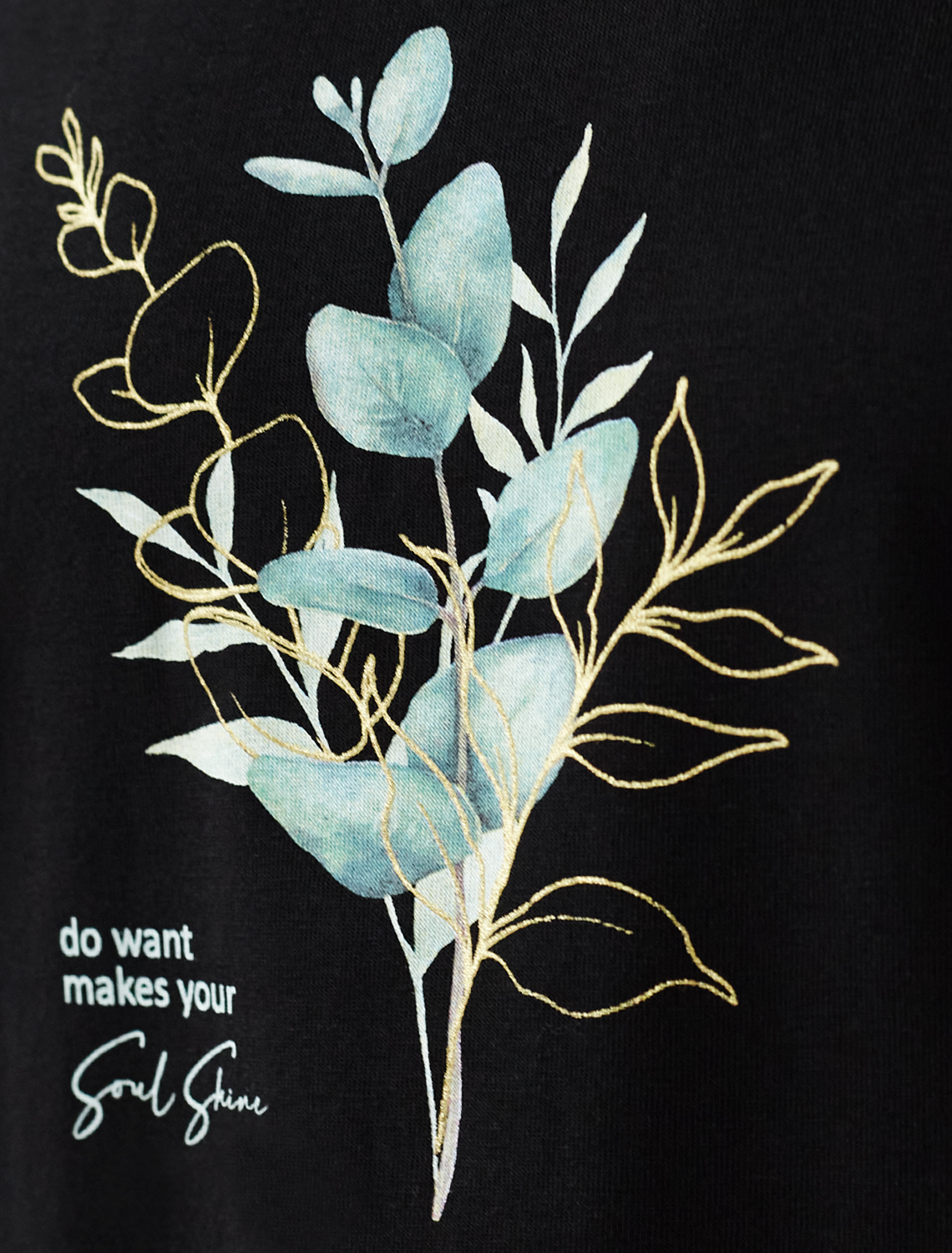 картинка Футболка женская черный_soul shine от магазина Одежда+