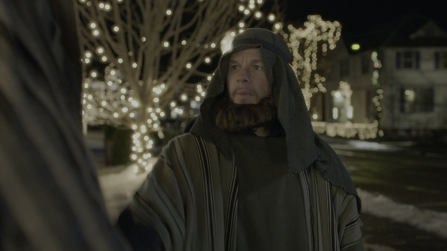 Wide shot frame from Daddy's Home 2 — standing, street, night
