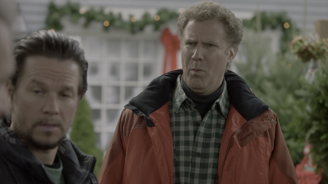 Medium shot frame from Daddy's Home 2 — standing, shirt, jacket
