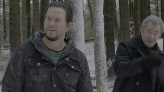 Wide shot frame from Daddy's Home 2 — standing, coat, jacket