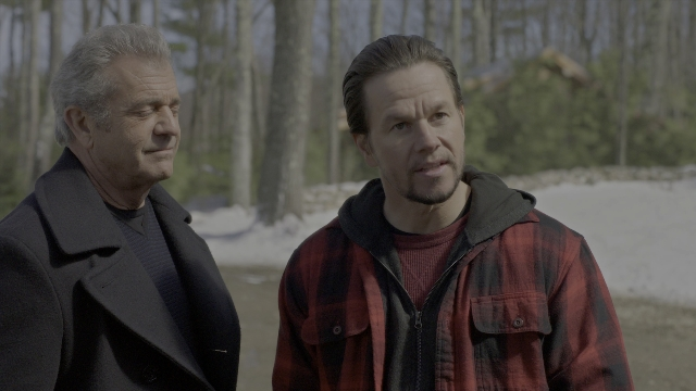 Wide shot frame from Daddy's Home 2 — standing, coat, jacket