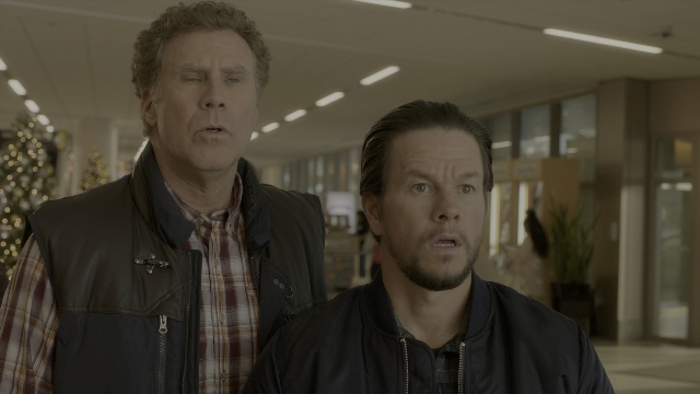 Wide shot frame from Daddy's Home 2 — standing, dialogue, shirt