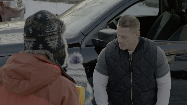 Wide shot frame from Daddy's Home 2 — standing, street, car