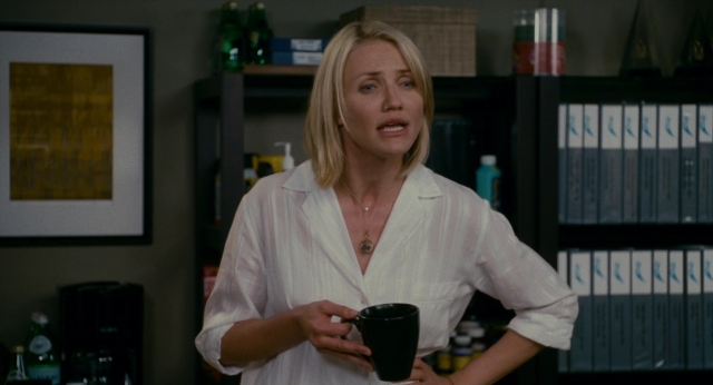 Wide shot frame from The Holiday — standing, room, dialogue