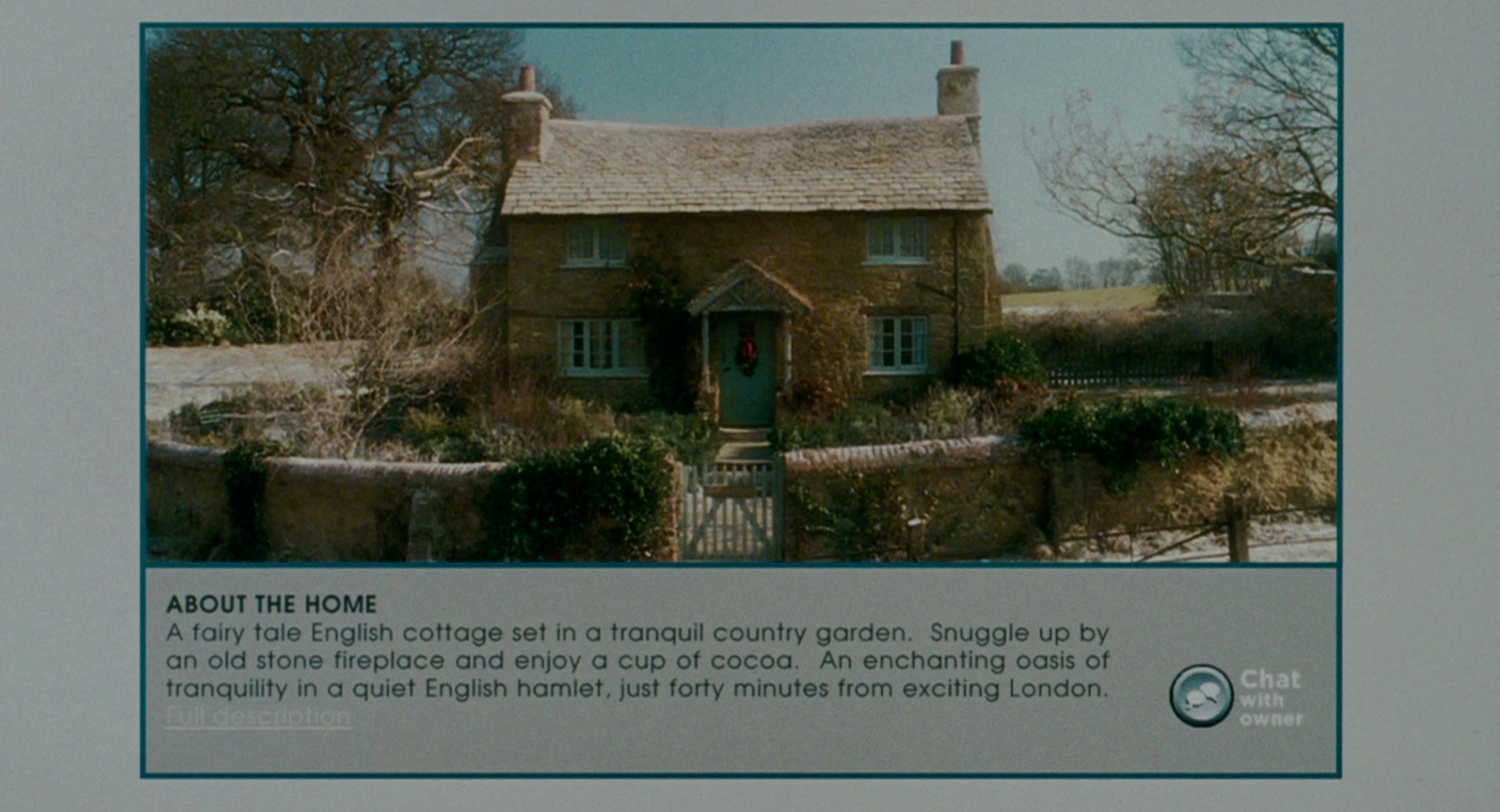 The Holiday (2006), wide, 1.85:1 — film still