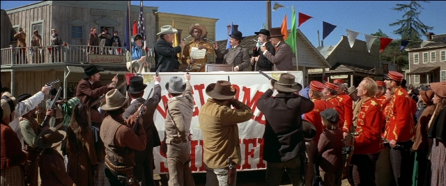 Frame from Blazing Saddles — standing, person, human face
