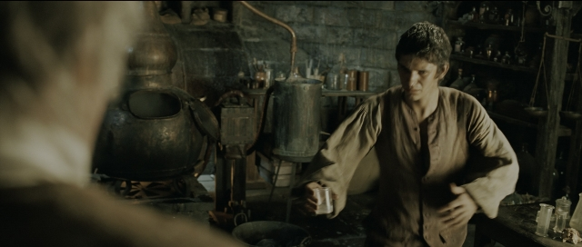 Wide shot frame from Perfume: The Story of a Murderer — standing, shirt, water