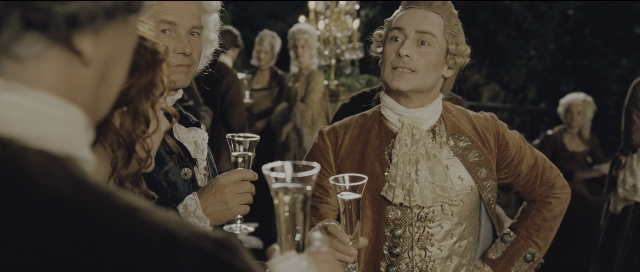 Medium shot frame from Perfume: The Story of a Murderer — table, dialogue, coat