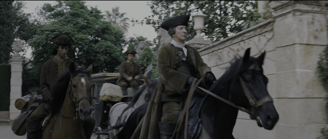 Wide shot frame from Perfume: The Story of a Murderer — horse, train, person