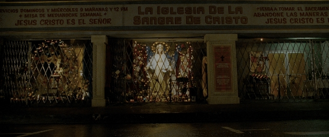 Wide shot frame from Constantine — standing, night, person