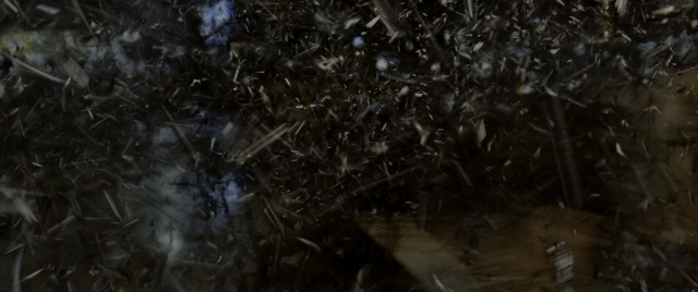 Wide shot frame from Constantine — human face