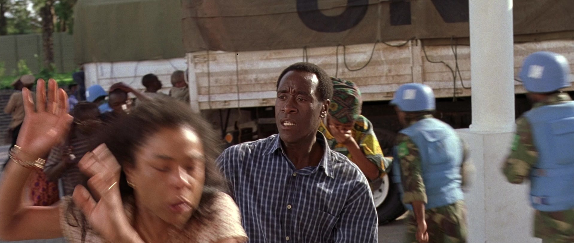 Hotel Rwanda (2004), close, 2.36:1 — film still