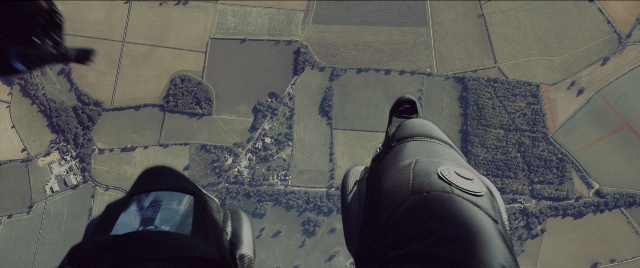 Wide shot frame from Kingsman: The Secret Service — bird, person, footwear