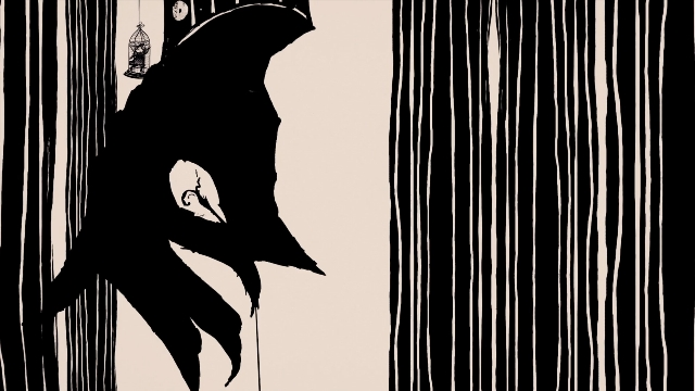 Frame from A Series of Unfortunate Events — bird, person