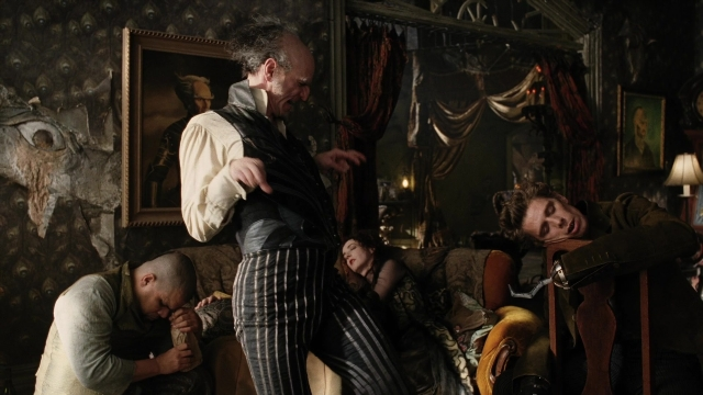 Wide shot frame from A Series of Unfortunate Events — book, standing, room