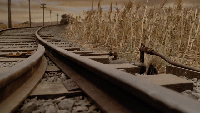 Frame from A Series of Unfortunate Events — train, pipe, running