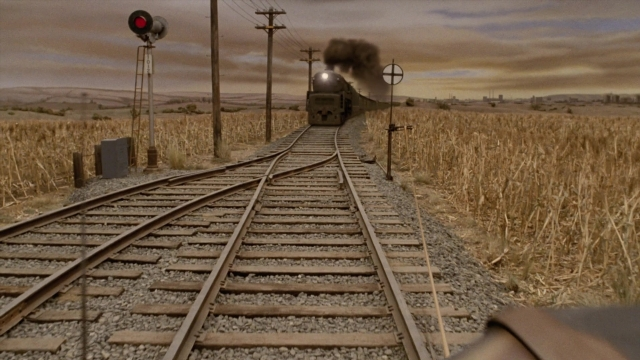 Frame from A Series of Unfortunate Events — train, smoke