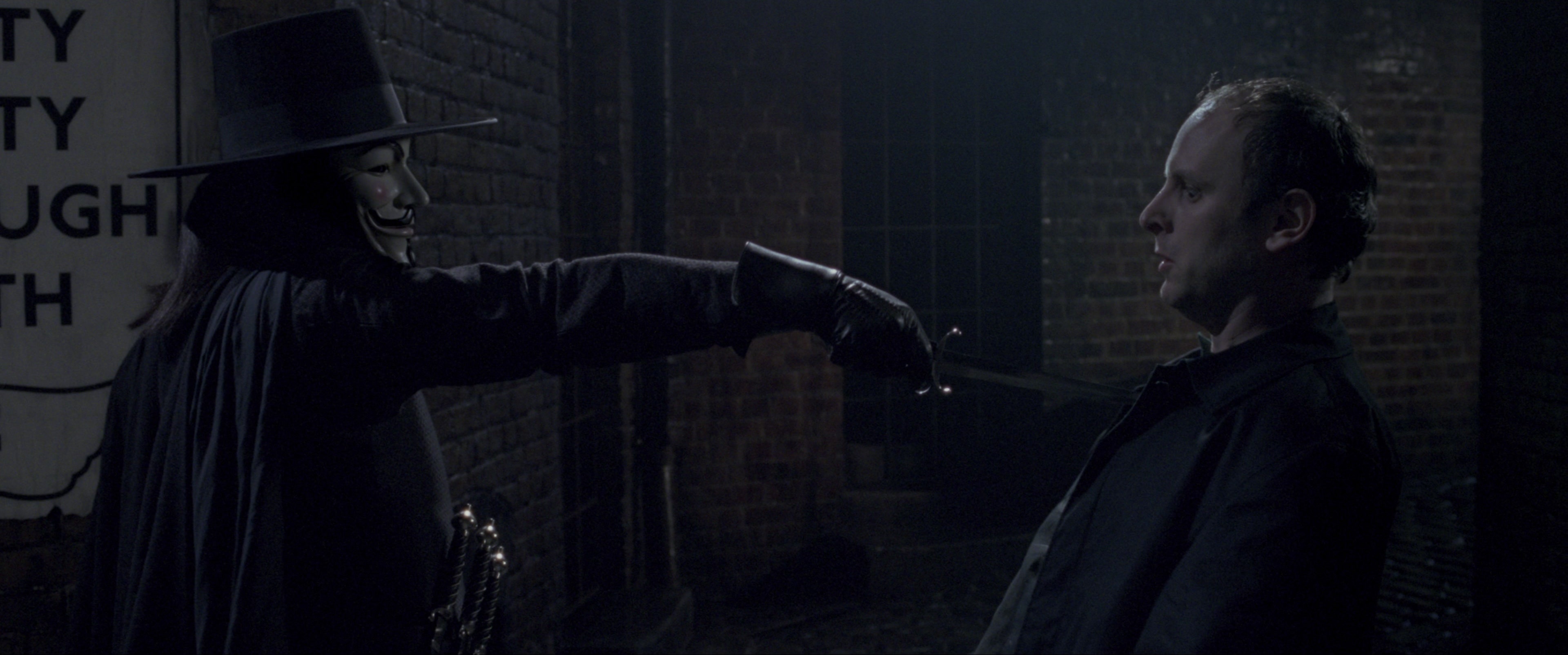 V for Vendetta (2006), wide, 2.39:1 — film still