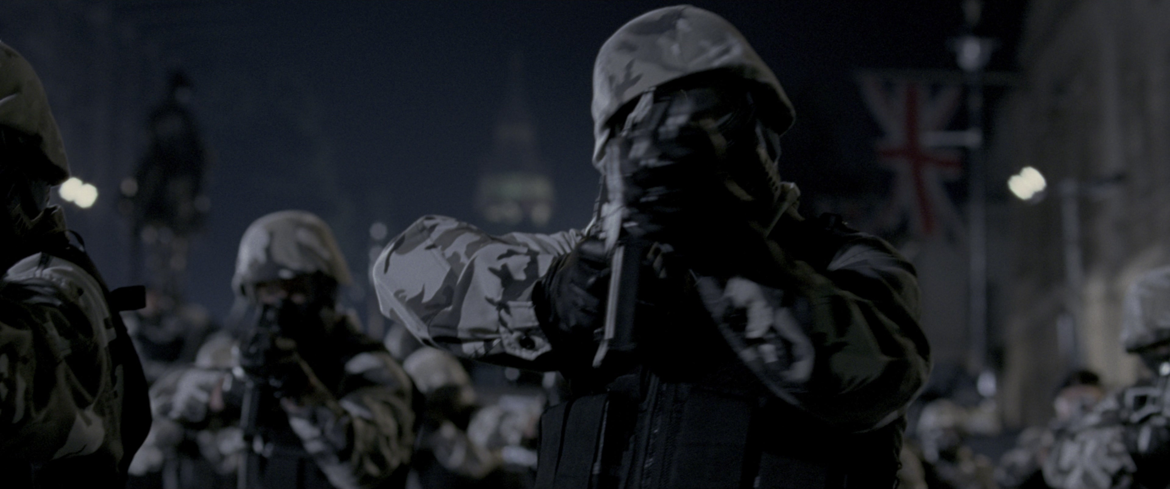 V for Vendetta (2006), wide, 2.39:1 — film still