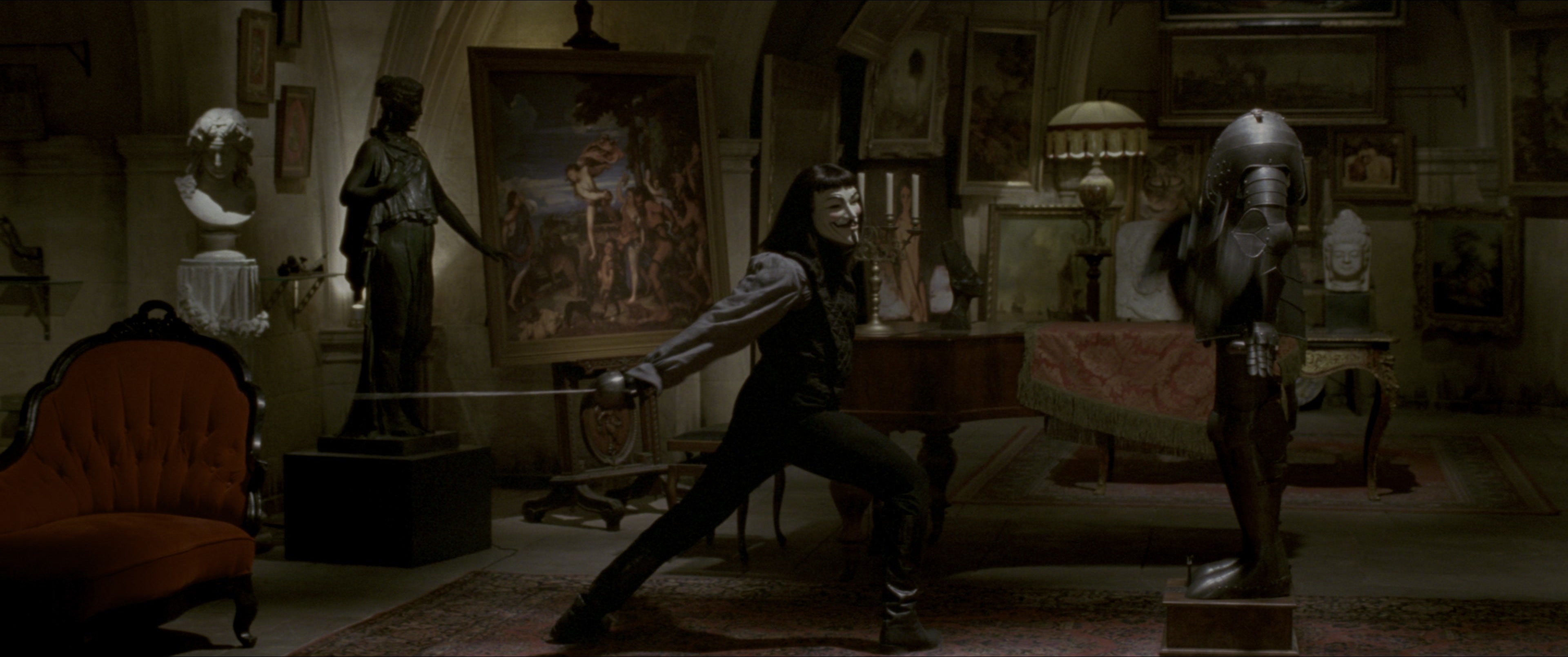 V for Vendetta (2006), wide, 2.39:1 — film still