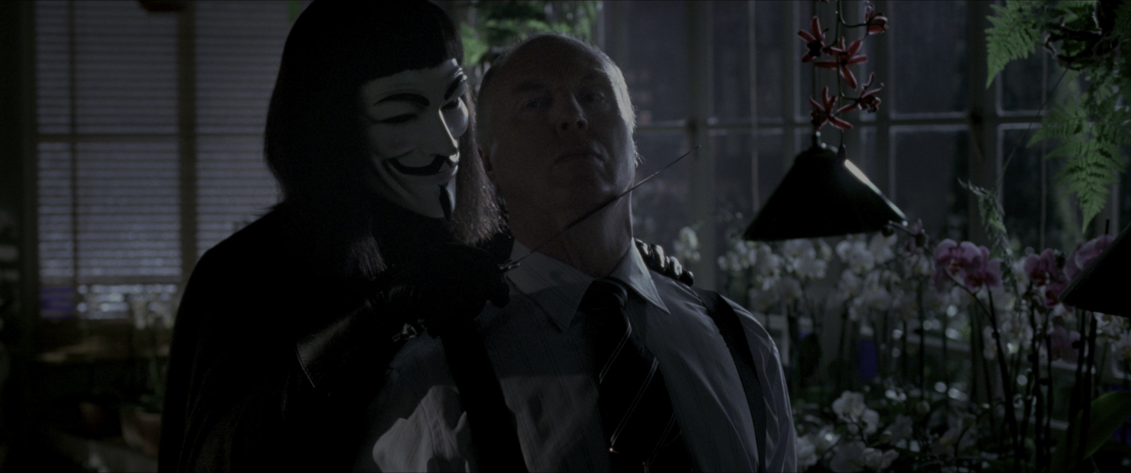 V for Vendetta (2006), wide, 2.39:1 — film still