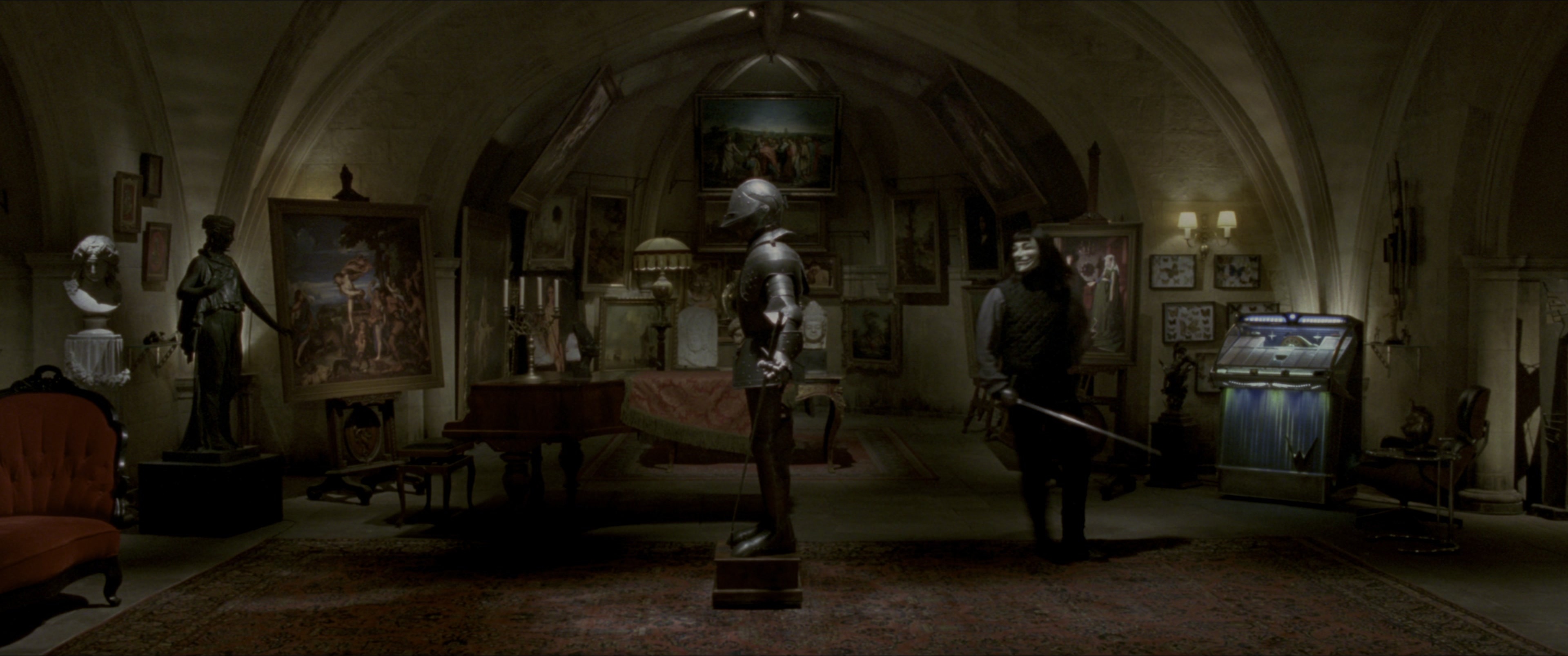 V for Vendetta (2006), wide, 2.39:1 — film still