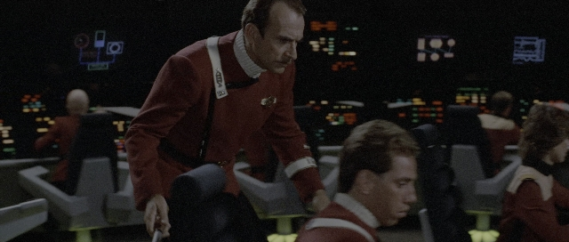 Wide shot frame from Star Trek III: The Search for Spock — people, action, room