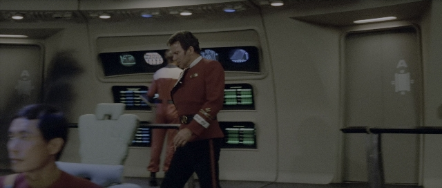 Wide shot frame from Star Trek III: The Search for Spock — sitting, standing, walking
