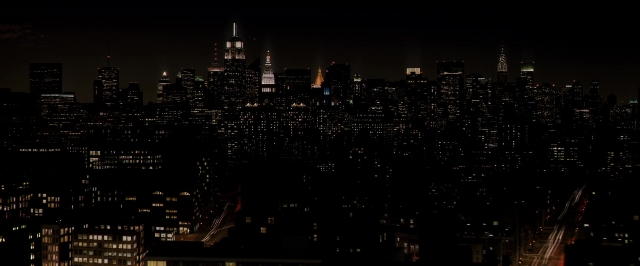 Frame from There Will Be Blood — night, tower, skyscraper