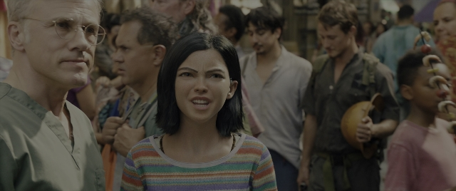 Wide shot frame from Alita: Battle Angel — people, action, show