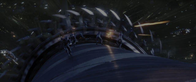 Wide shot frame from Alita: Battle Angel — people, action, group