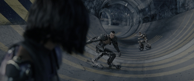 Wide shot frame from Alita: Battle Angel — people, action, show