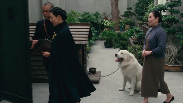 Wide shot frame from Se, jie — book, walking, door