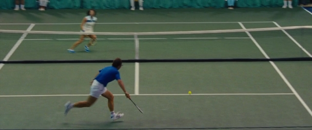 Frame from Battle of the Sexes — shirt, ball, person