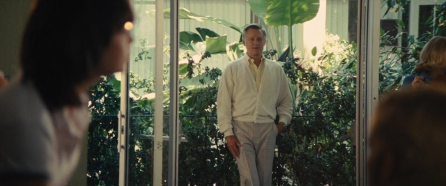 Wide shot frame from Battle of the Sexes — standing, shirt, face