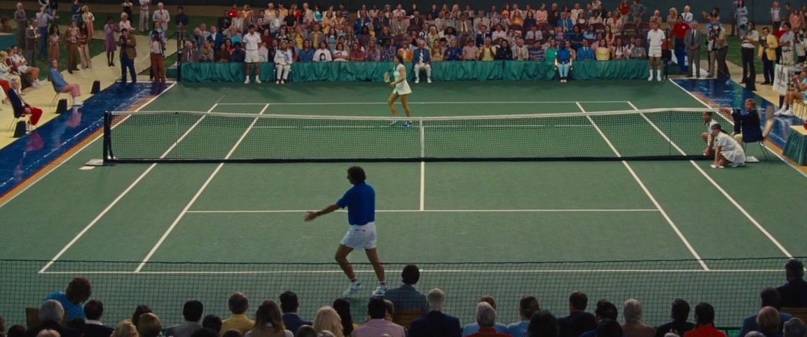 Battle of the Sexes (2017), wide, 2.39:1 — film still