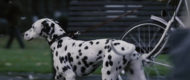 Frame from 101 Dalmatians — walking, street, dog