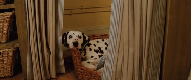 Frame from 101 Dalmatians — sitting, dog, picnic basket