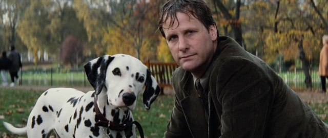 Medium shot frame from 101 Dalmatians — sitting, walking, dog